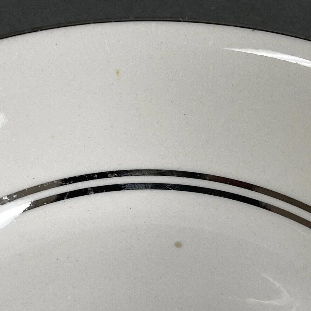 Pope Gosser Encore Soup Cereal‎ Bowls Platinum Trim 7 5/8